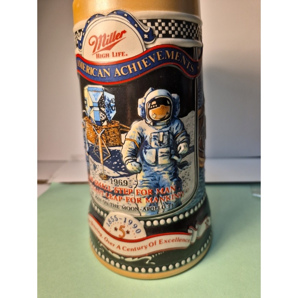 Miller High Life Beer Stein: Great American Achievements #5 In Series NASA MOON